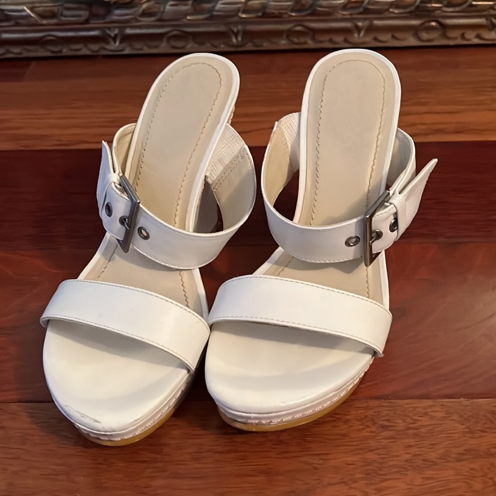 White Wedge Sandals